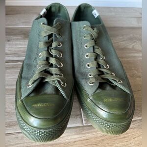 Converse Olive Green Canvas Low-Top Sneakers
